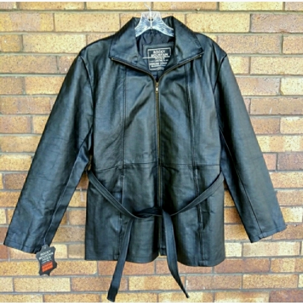 Rocky Mountain Hides Leather Coat Black Size Large